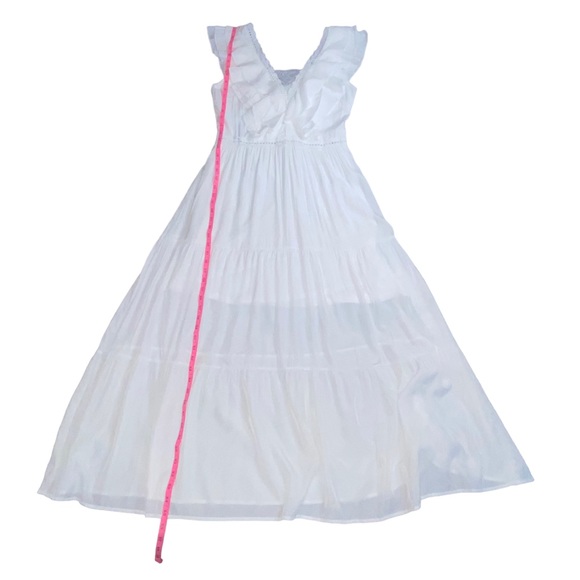 ✨NEW✨ Boho White Ruffled Maxi Lace Feminine Maxi Dress - Women’s Juniors Large - Picture 7 of 15